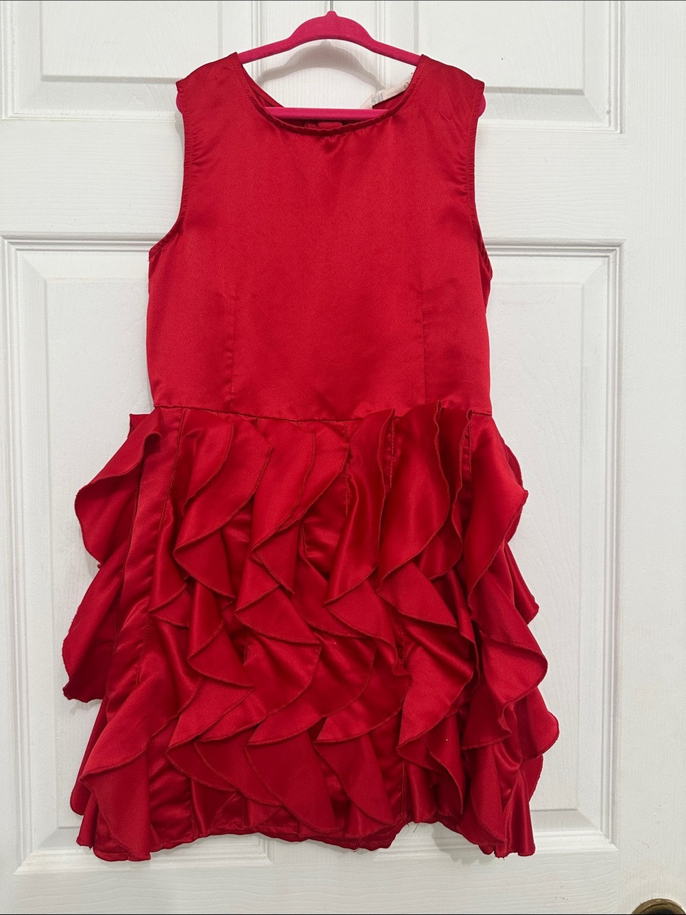 H&M Red Sleeveless Ruffle Hem Party Dress